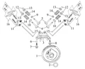 Распредвал \ CAMSHAFT ASSY. бензогенератора Elitech БЭС 12000 Е (рис.1) 0101199700