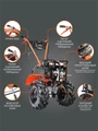 Мотоблок бензиновый PATRIOT УРАЛ с колесами Extreme 76338